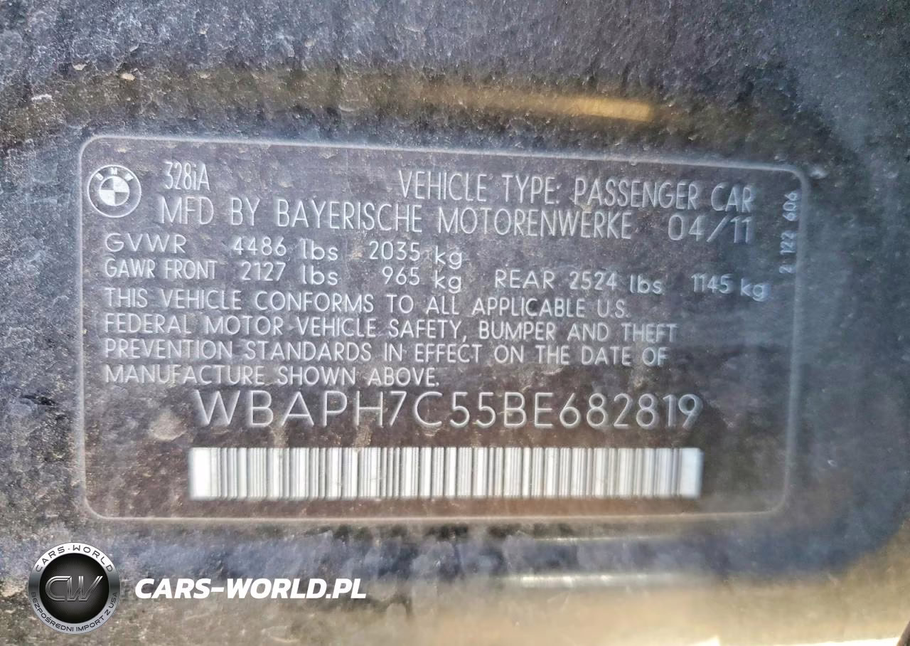 2011 BMW 328 I VIN:WBAPH7C55BE682819 - 12