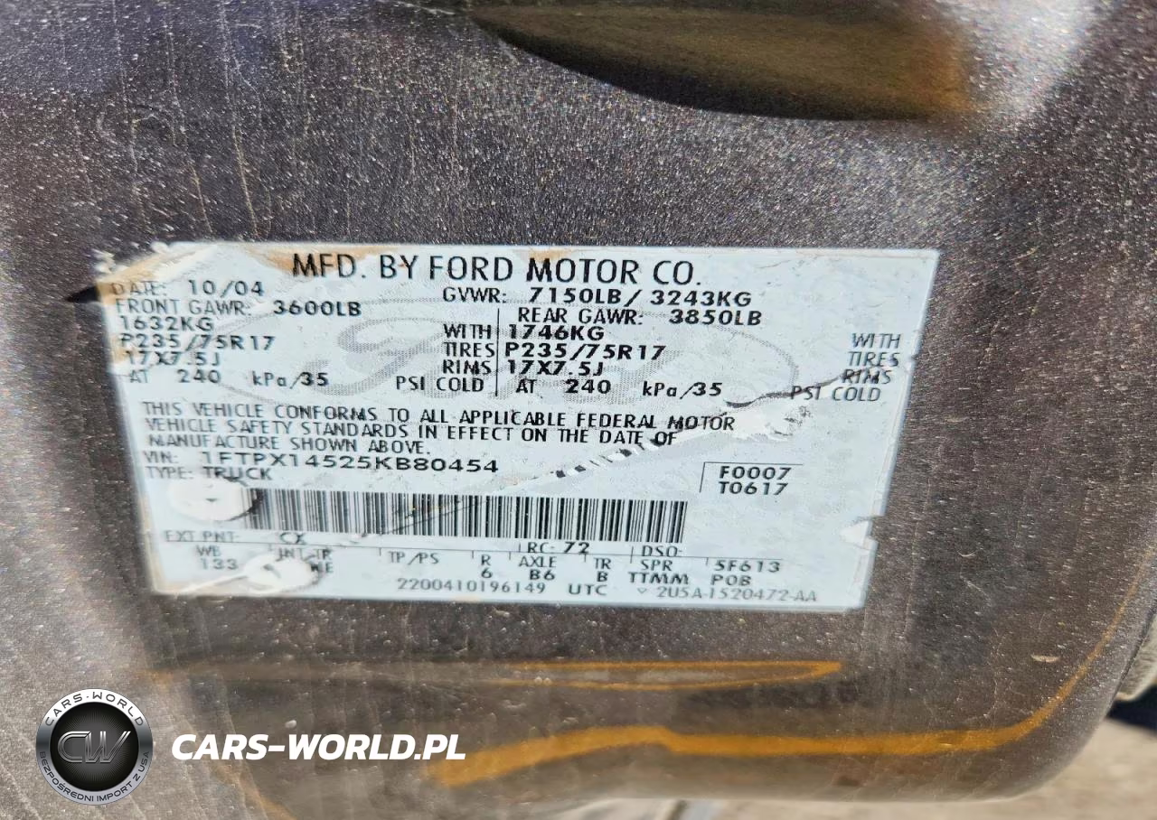 2005 Ford F150 VIN:1FTPX14525KB80454 - 12