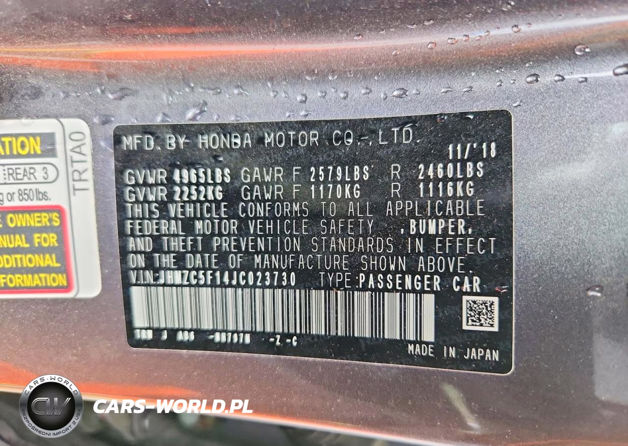 2018 Honda Clarity VIN:JHMZC5F14JC023730 - 13