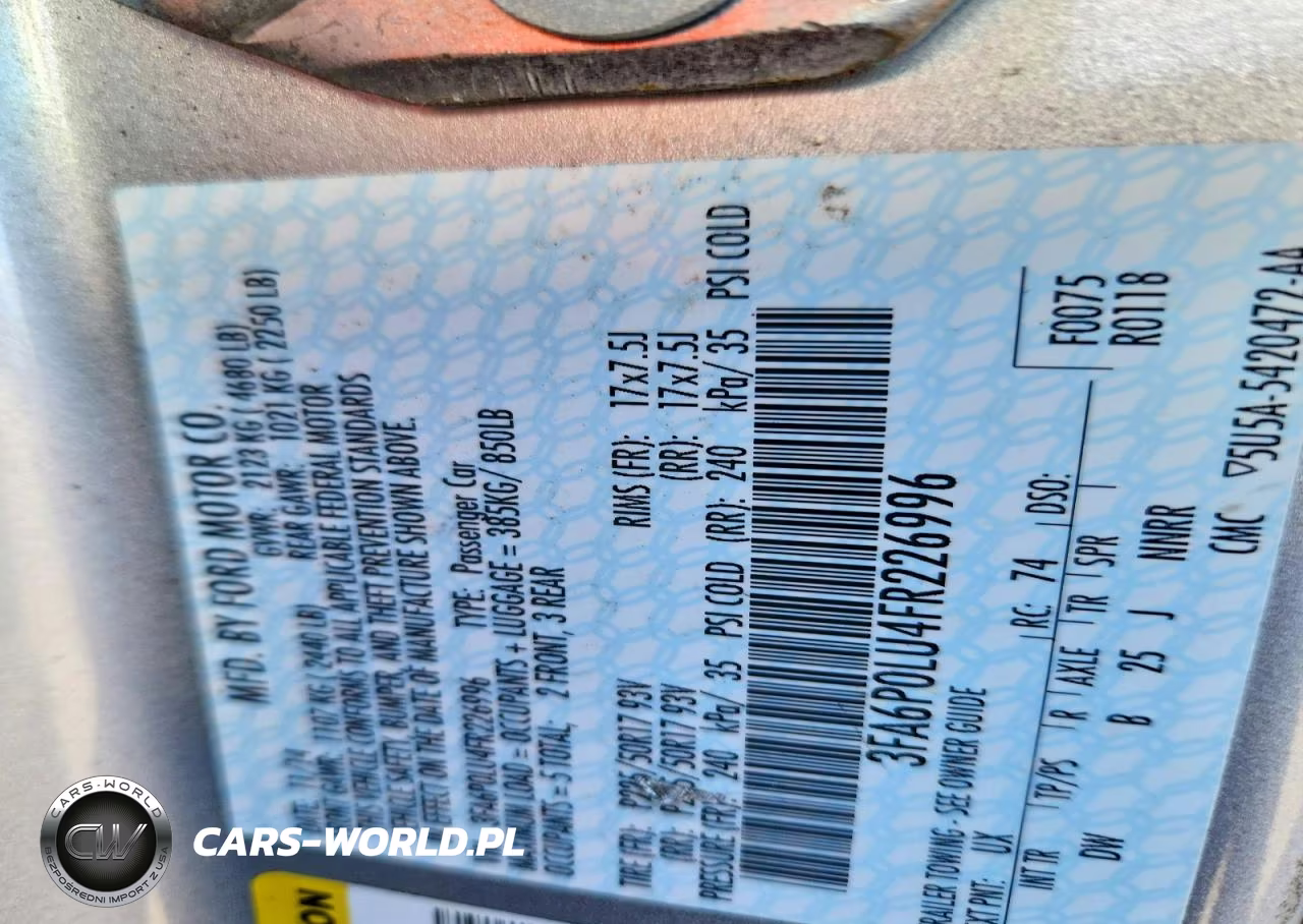2015 Ford Fusion Se Hybrid VIN:3FA6P0LU4FR226996 - 12