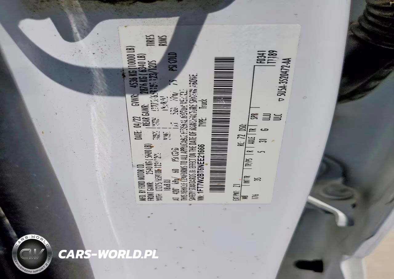 2022 Ford F250 Super Duty VIN:1FT7W2BT6NEE21666 - 12