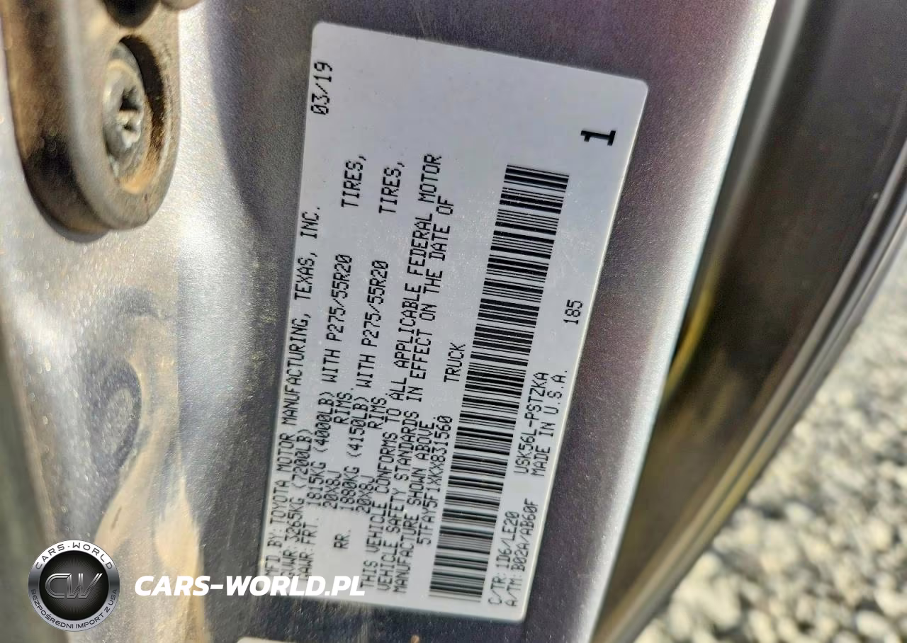 2019 Toyota Tundra Platinum VIN:5TFAY5F1XKX831560 - 12