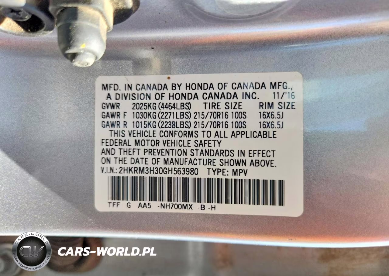 2016 Honda Cr-V Lx VIN:2HKRM3H30GH563980 - 13