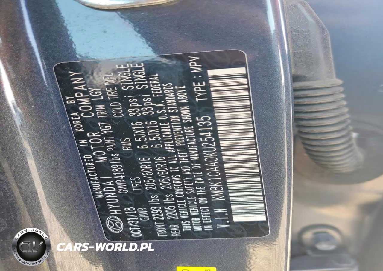 2019 Hyundai Kona Se VIN:KM8K1CAA0KU254135 - 13