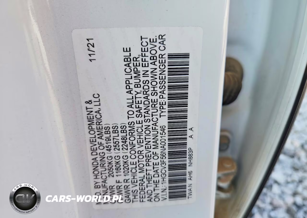 2022 Honda Accord Hybrid Exl VIN:1HGCV3F56NA001546 - 12