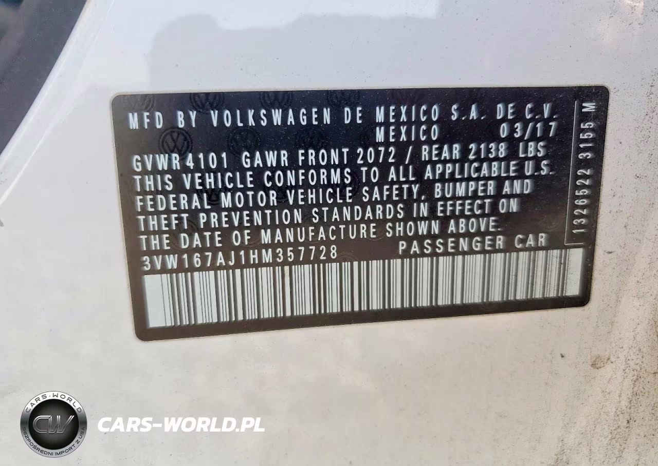 2017 Volkswagen Jetta S VIN:3VW167AJ1HM357728 - 13
