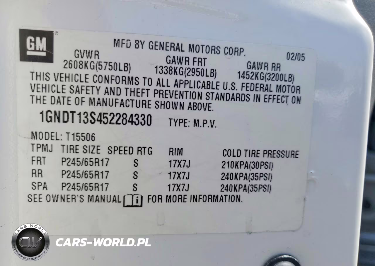 2005 Chevrolet Trailblazer Ls VIN:1GNDT13S452284330 - 13