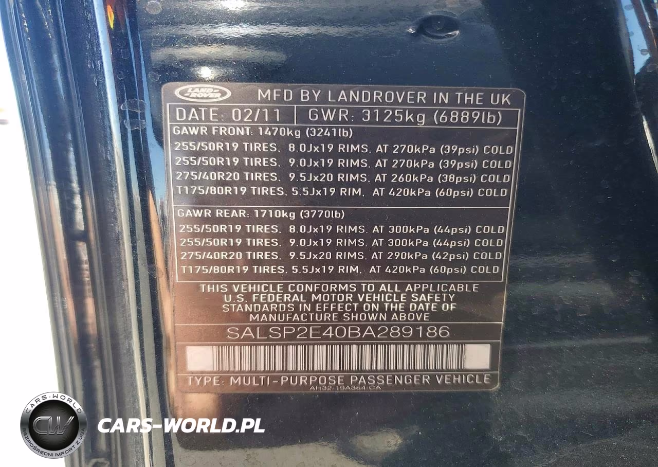 2011 Land Rover Range Rover Sport Autobiography VIN:SALSP2E40BA289186 - 13