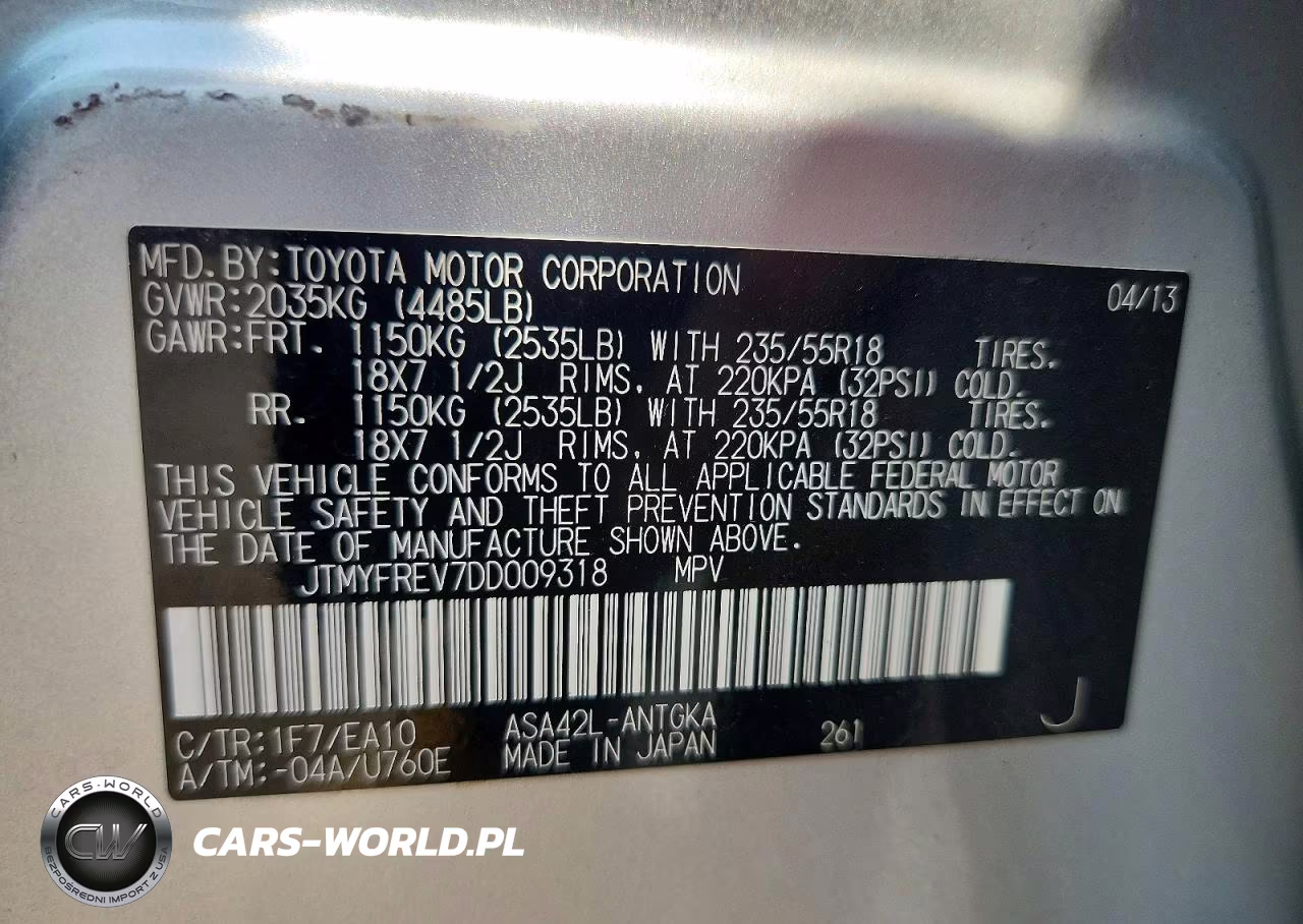 2013 Toyota Rav4 Limited VIN:JTMYFREV7DD009318 - 13