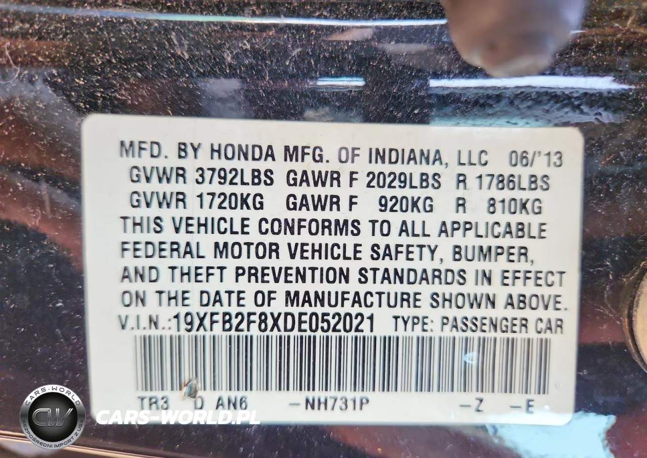 2013 Honda Civic Ex VIN:19XFB2F8XDE052021 - 12