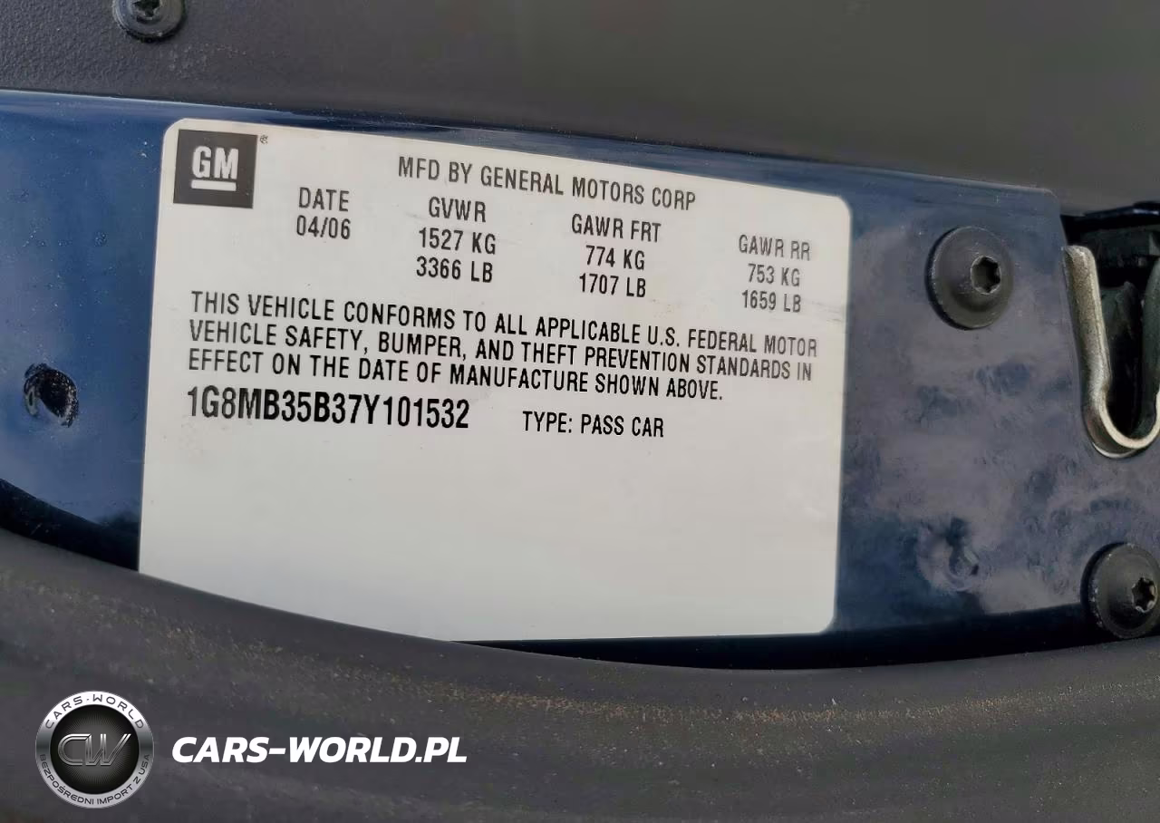 2007 Saturn Sky VIN:1G8MB35B37Y101532 - 12