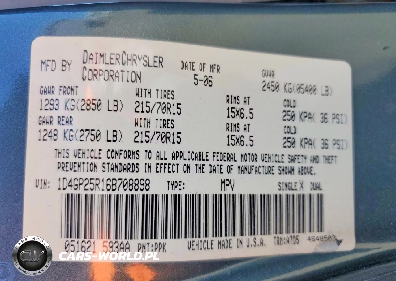 2006 Dodge Caravan Se VIN:1D4GP25R16B708898 - 13
