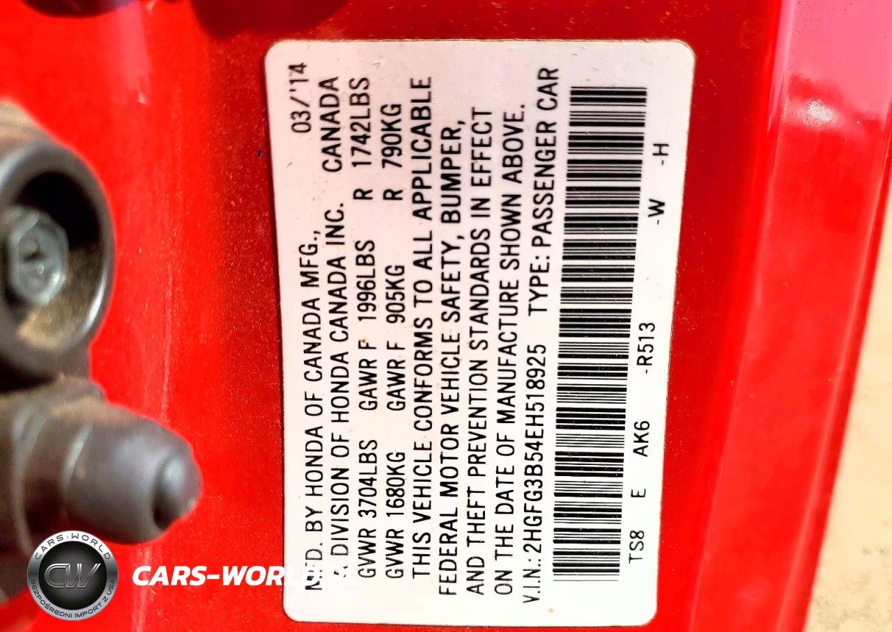 2014 Honda Civic VIN:2HGFG3B54EH518925 - 12