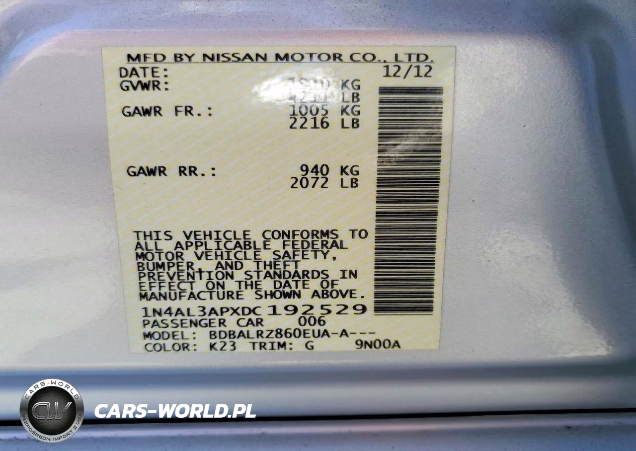 2013 Nissan Altima 2.5 VIN:1N4AL3APXDC192529 - 13