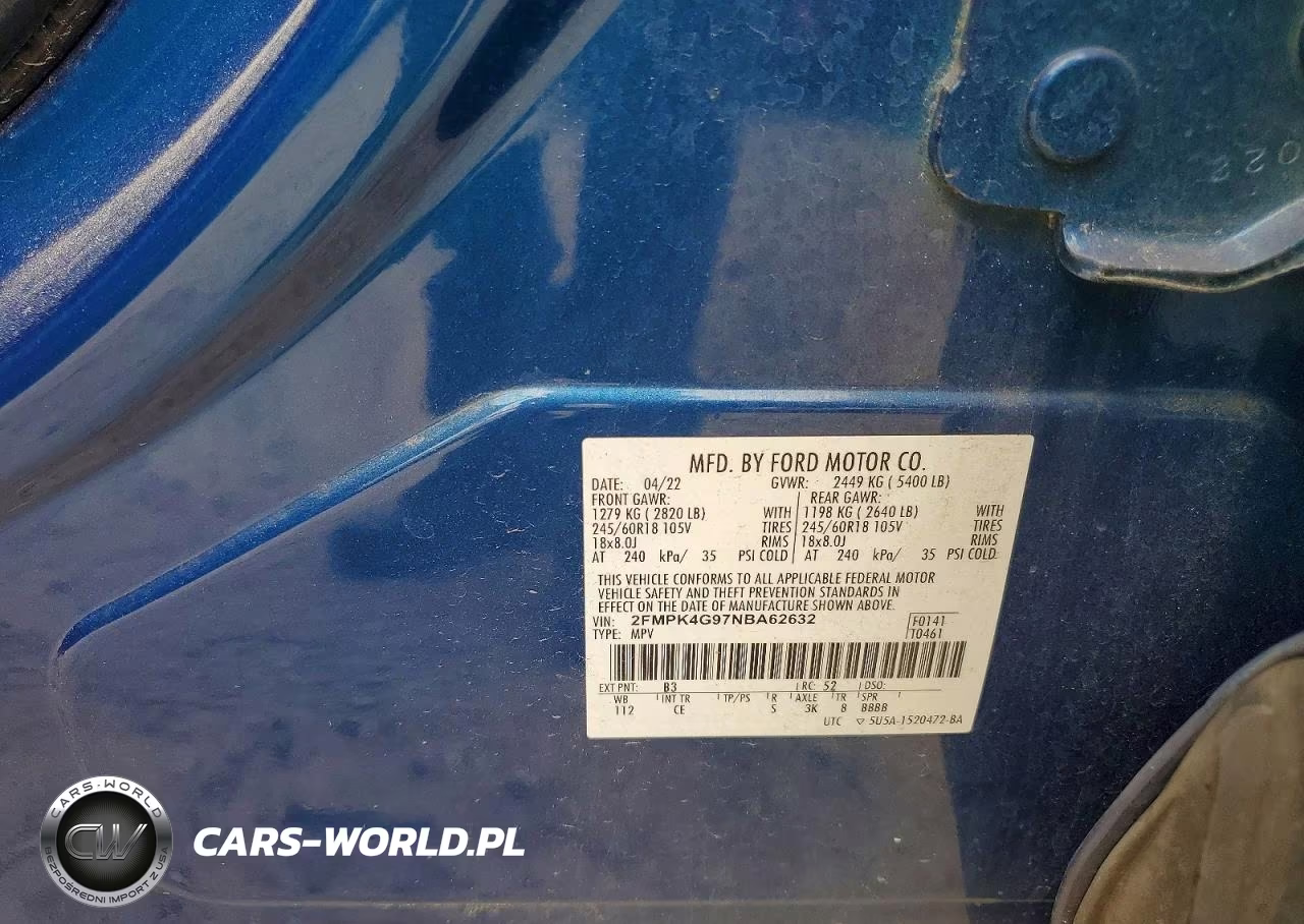 2022 Ford Edge Se VIN:2FMPK4G97NBA62632 - 13