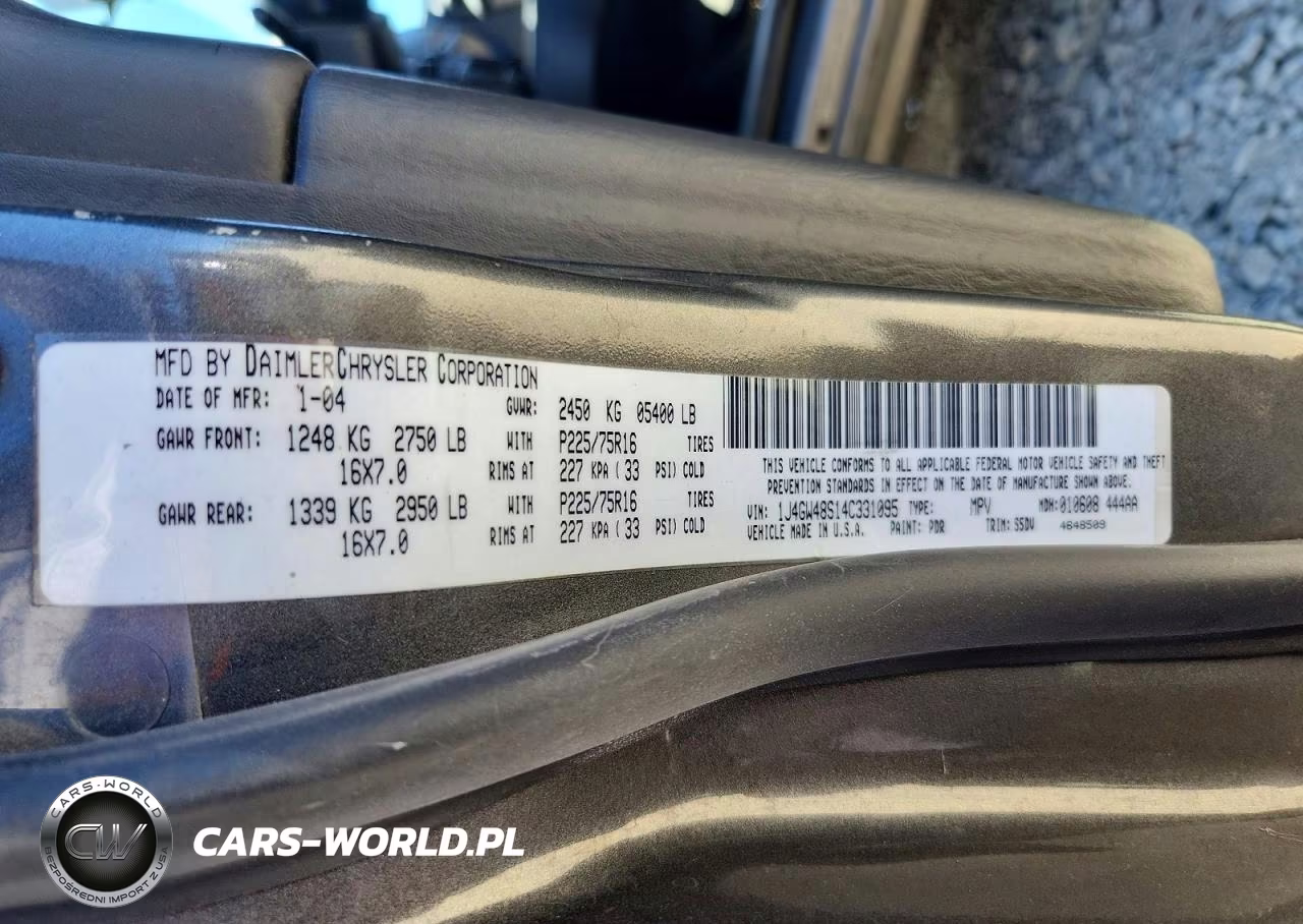 2004 Jeep Grand Cherokee Laredo VIN:1J4GW48S14C331095 - 14