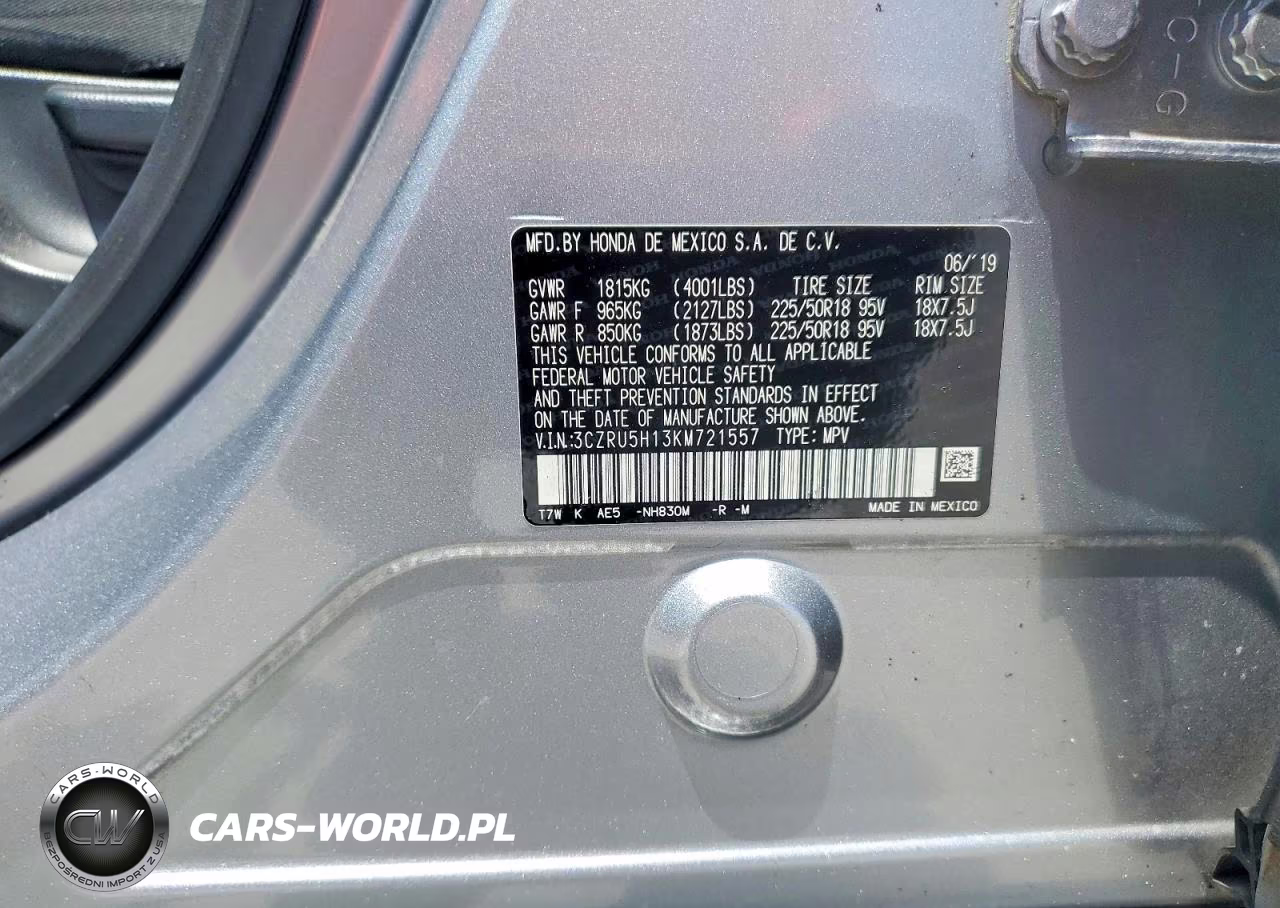 2019 Honda Hr-V Sport VIN:3CZRU5H13KM721557 - 14