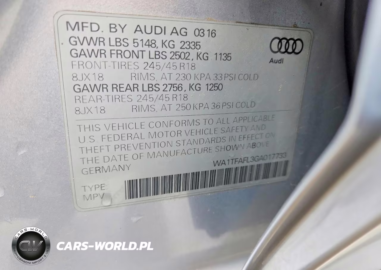 2016 Audi A4 Allroad Premium VIN:WA1TFAFL3GA017733 - 12