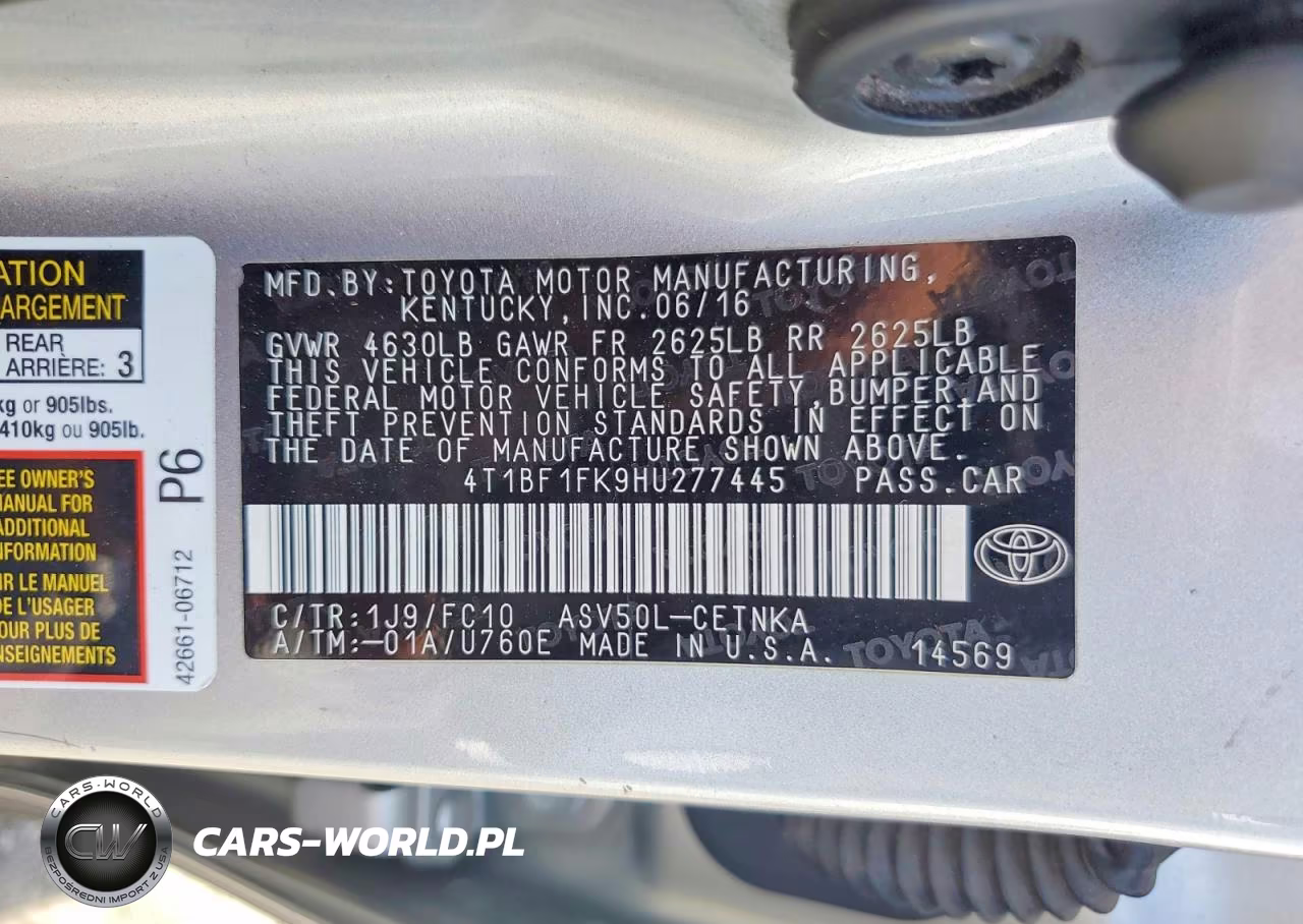 2017 Toyota Camry Le VIN:4T1BF1FK9HU277445 - 12