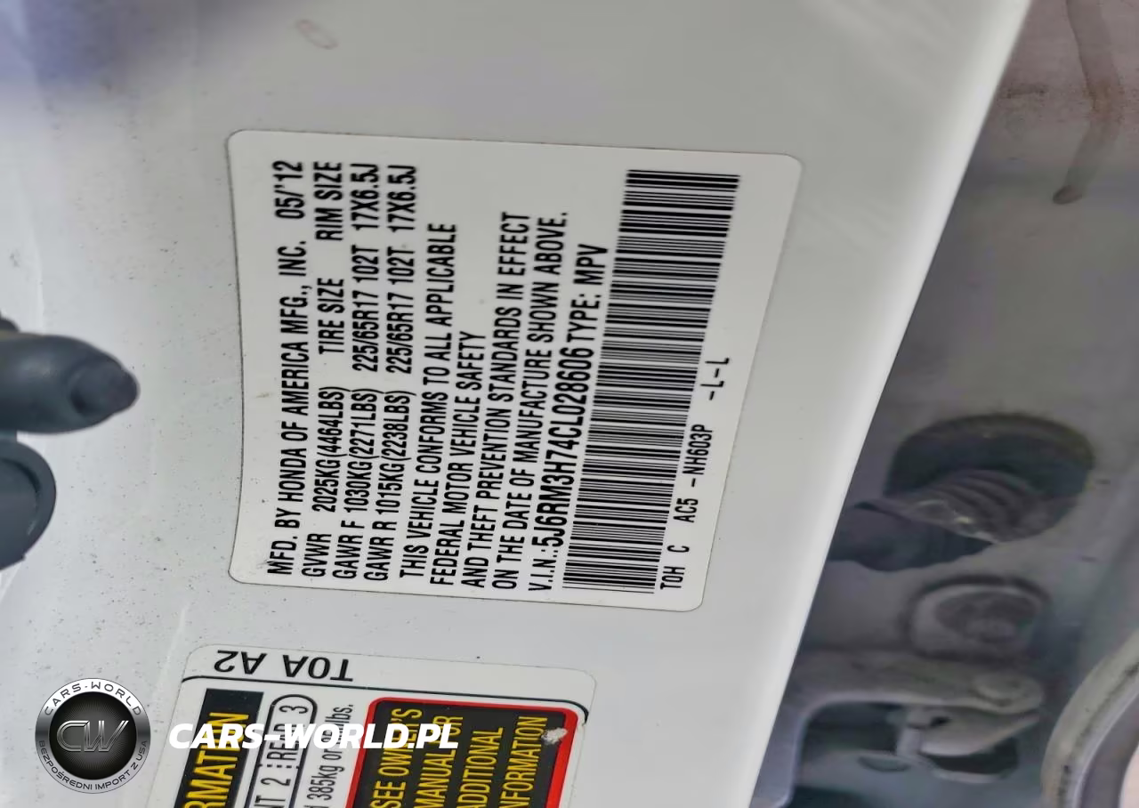 2012 Honda Cr-V Exl VIN:5J6RM3H74CL028606 - 13