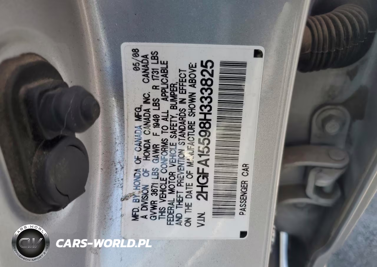 2008 Honda Civic Lx VIN:2HGFA15598H333825 - 12