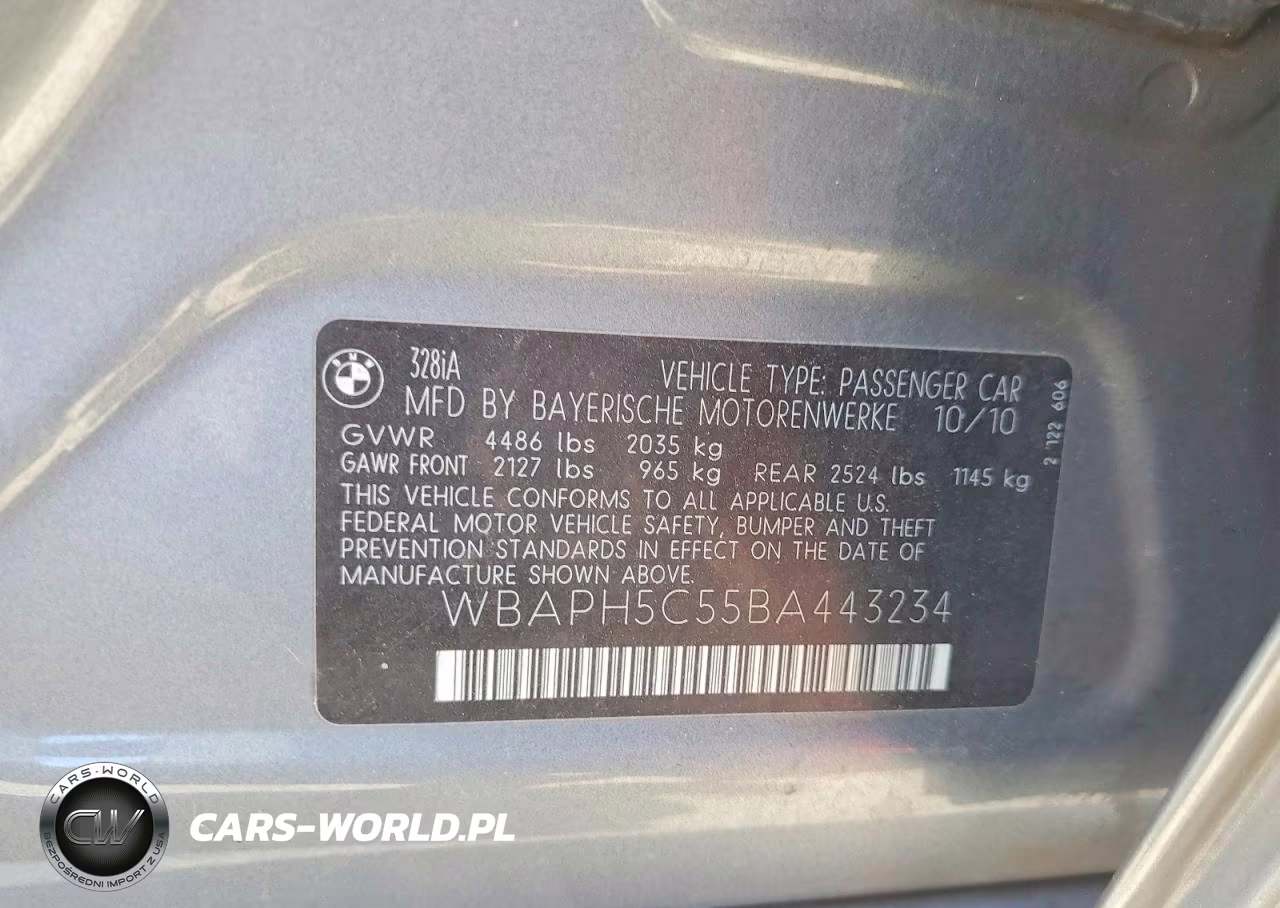 2011 BMW 328 I Sulev VIN:WBAPH5C55BA443234 - 12