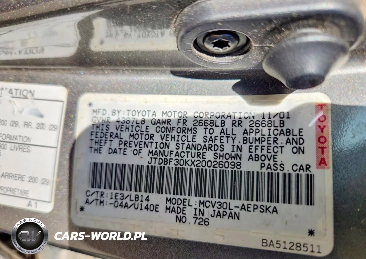 2002 Toyota Camry Se V6 VIN:JTDBF30KX20026098 - 12