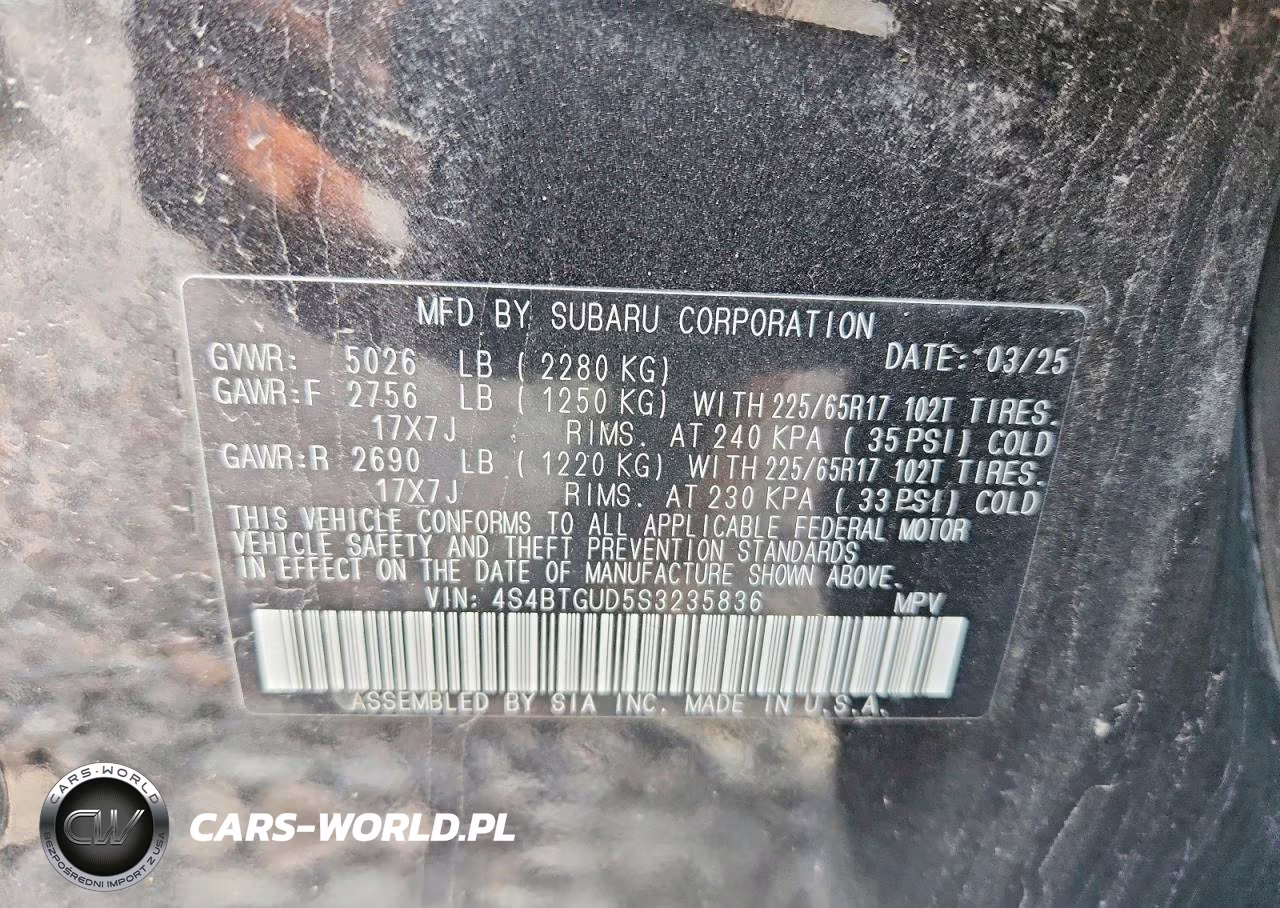 2025 Subaru Outback Wilderness VIN:4S4BTGUD5S3235836 - 13