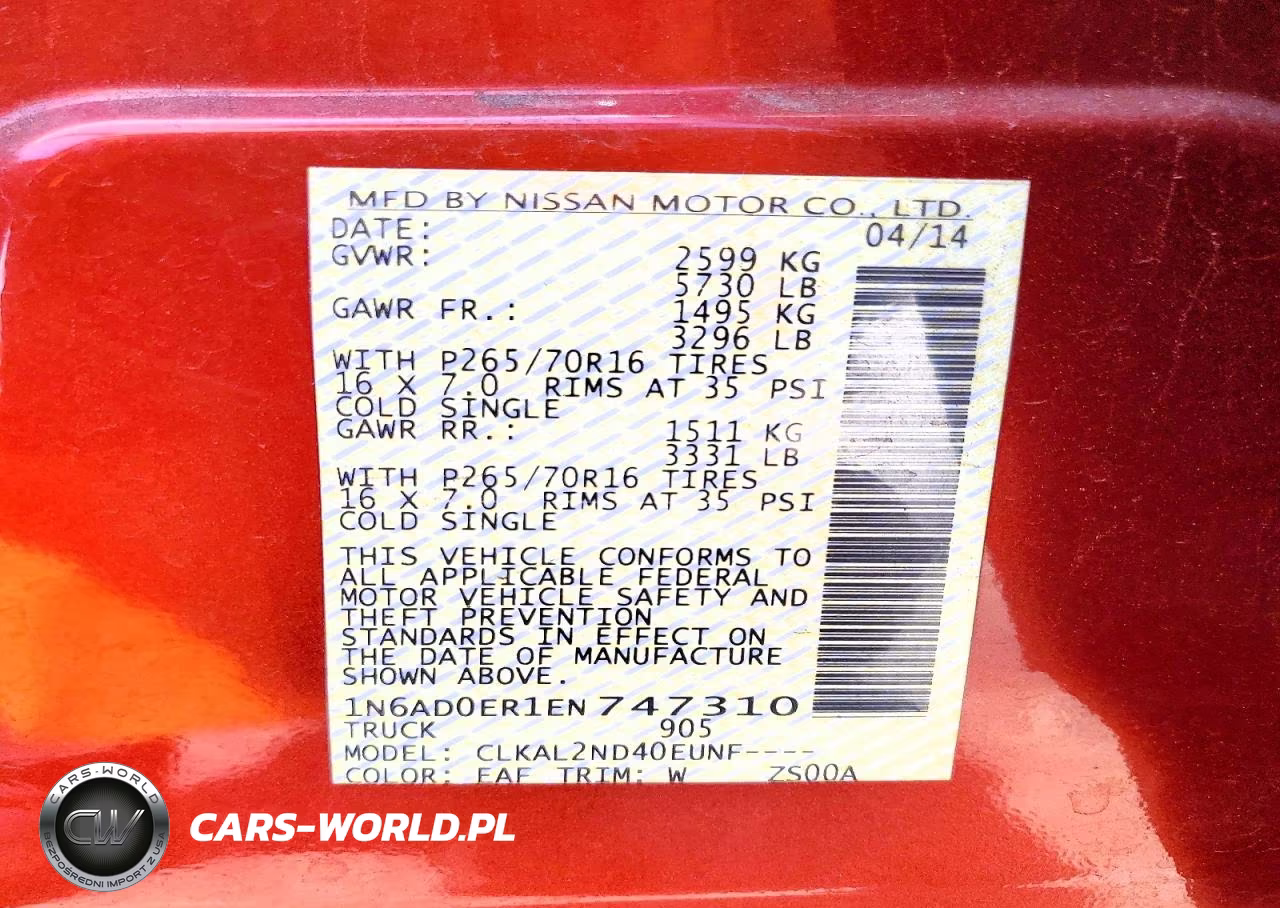 2014 Nissan Frontier S VIN:1N6AD0ER1EN747310 - 12