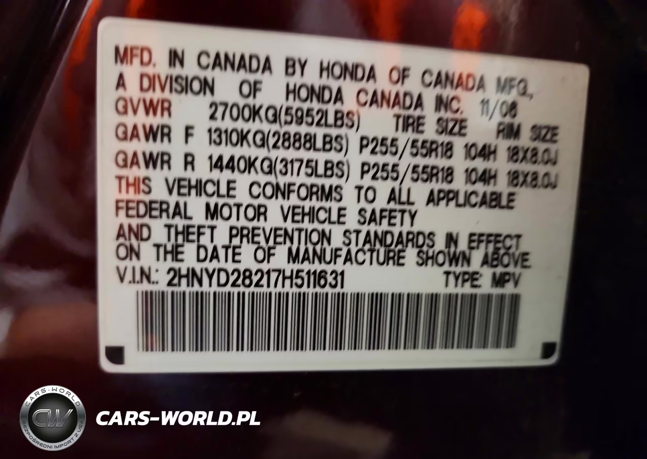 2007 Acura Mdx VIN:2HNYD28217H511631 - 13