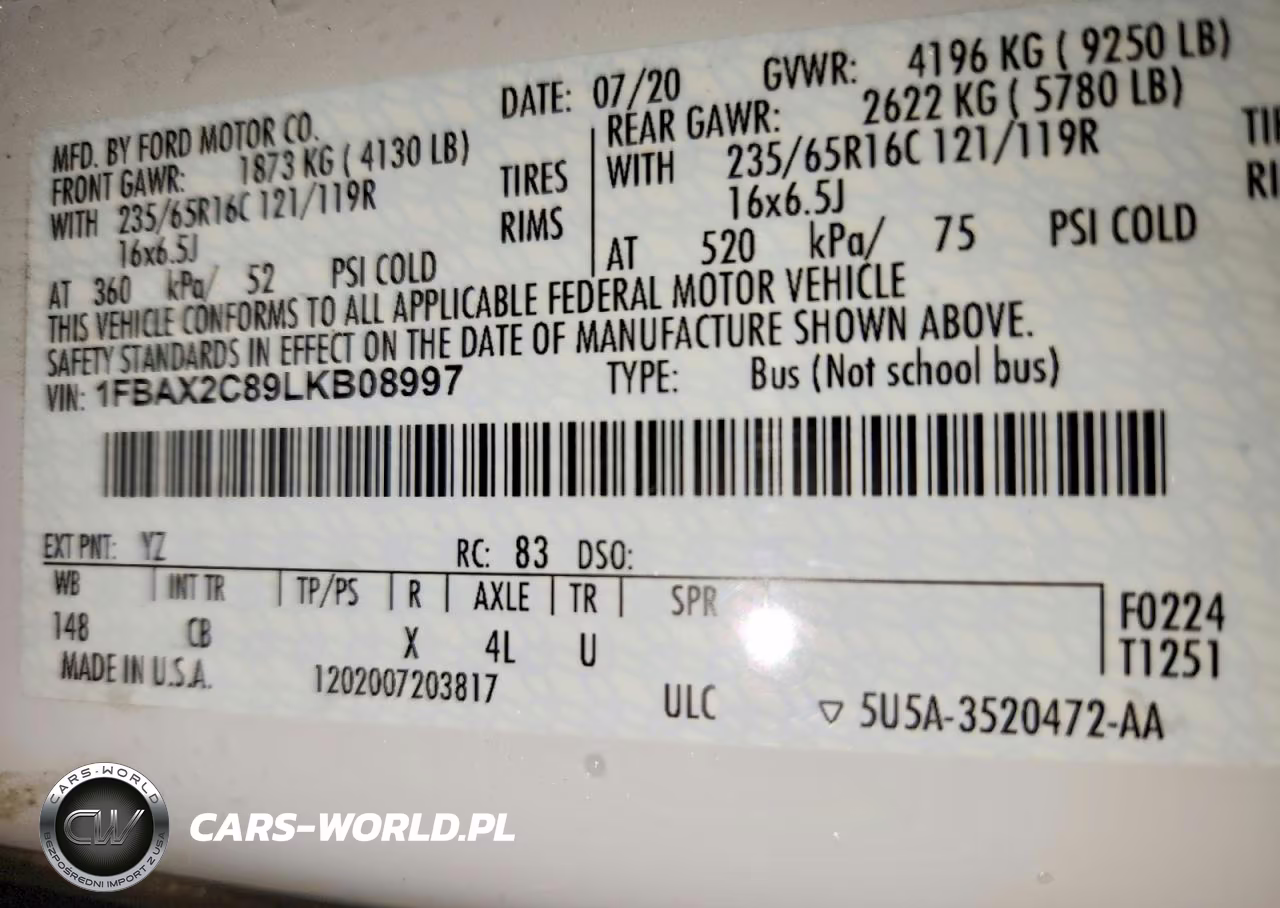 2020 Ford Transit-350 Passenger Van Xl VIN:1FBAX2C89LKB08997 - 13