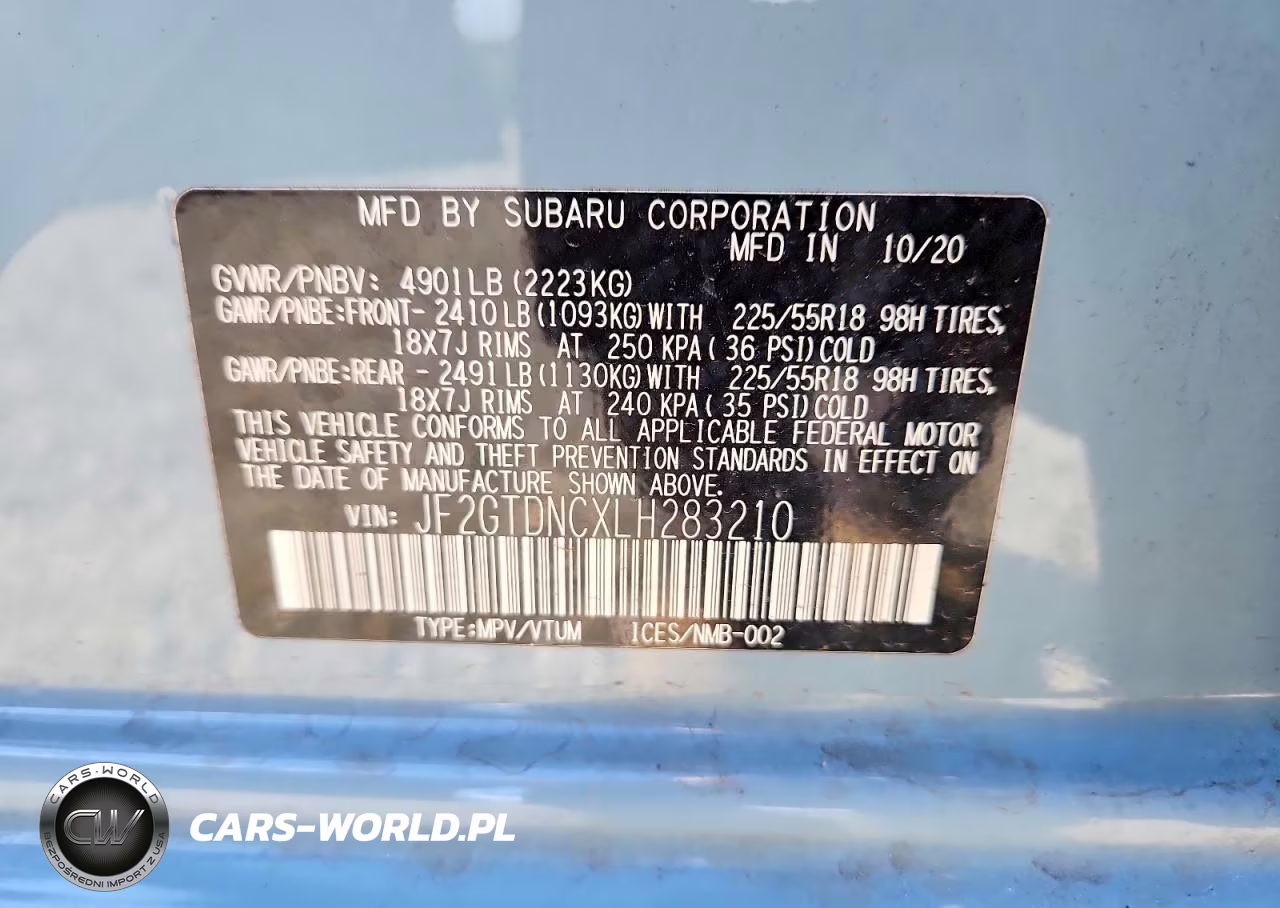2020 Subaru Crosstrek Limited VIN:JF2GTDNCXLH283210 - 13