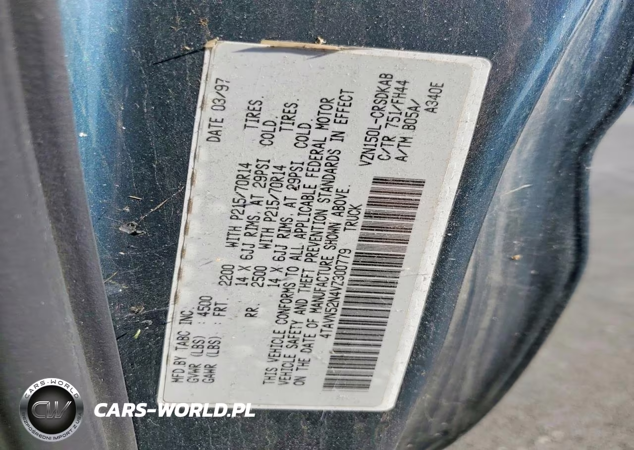 1997 Toyota Tacoma V6 VIN:4TAVN52N4VZ300779 - 12