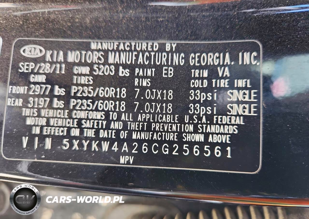 2012 Kia Sorento Sx VIN:5XYKW4A26CG256561 - 13
