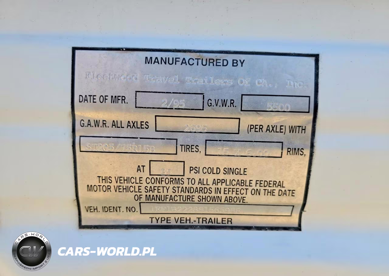 1995 Fleetwood Mallard Camper VIN:1EF1B2228S1565938 - 10