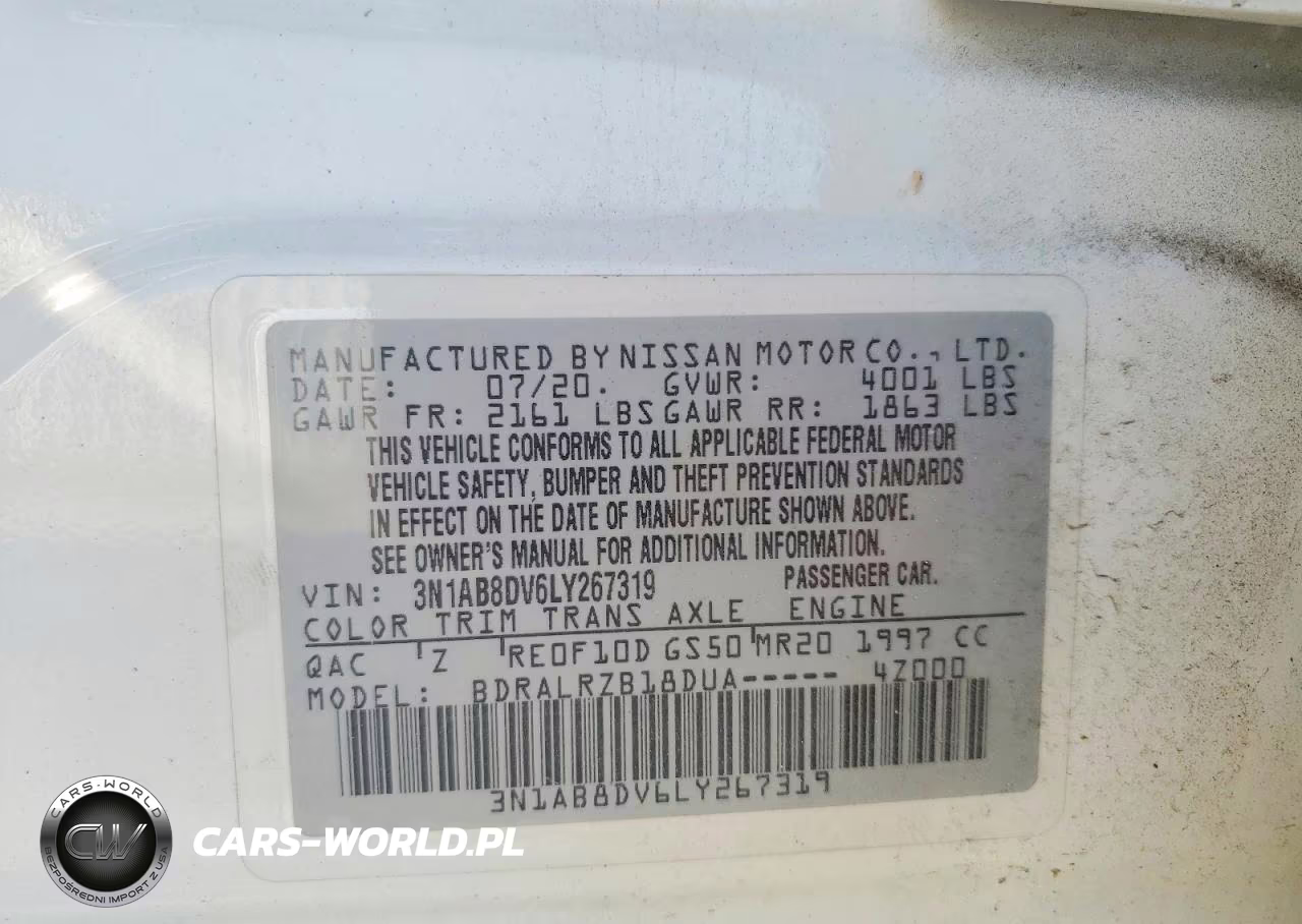 2020 Nissan Sentra Sr VIN:3N1AB8DV6LY267319 - 12