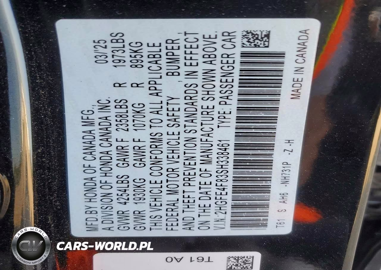 2025 Honda Civic Sport VIN:2HGFE4F83SH338461 - 12
