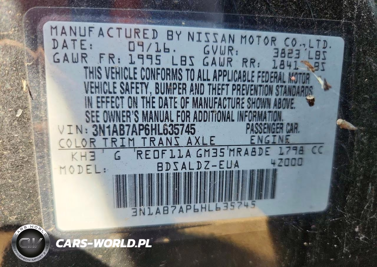 2017 Nissan Sentra Sv VIN:3N1AB7AP6HL635745 - 12