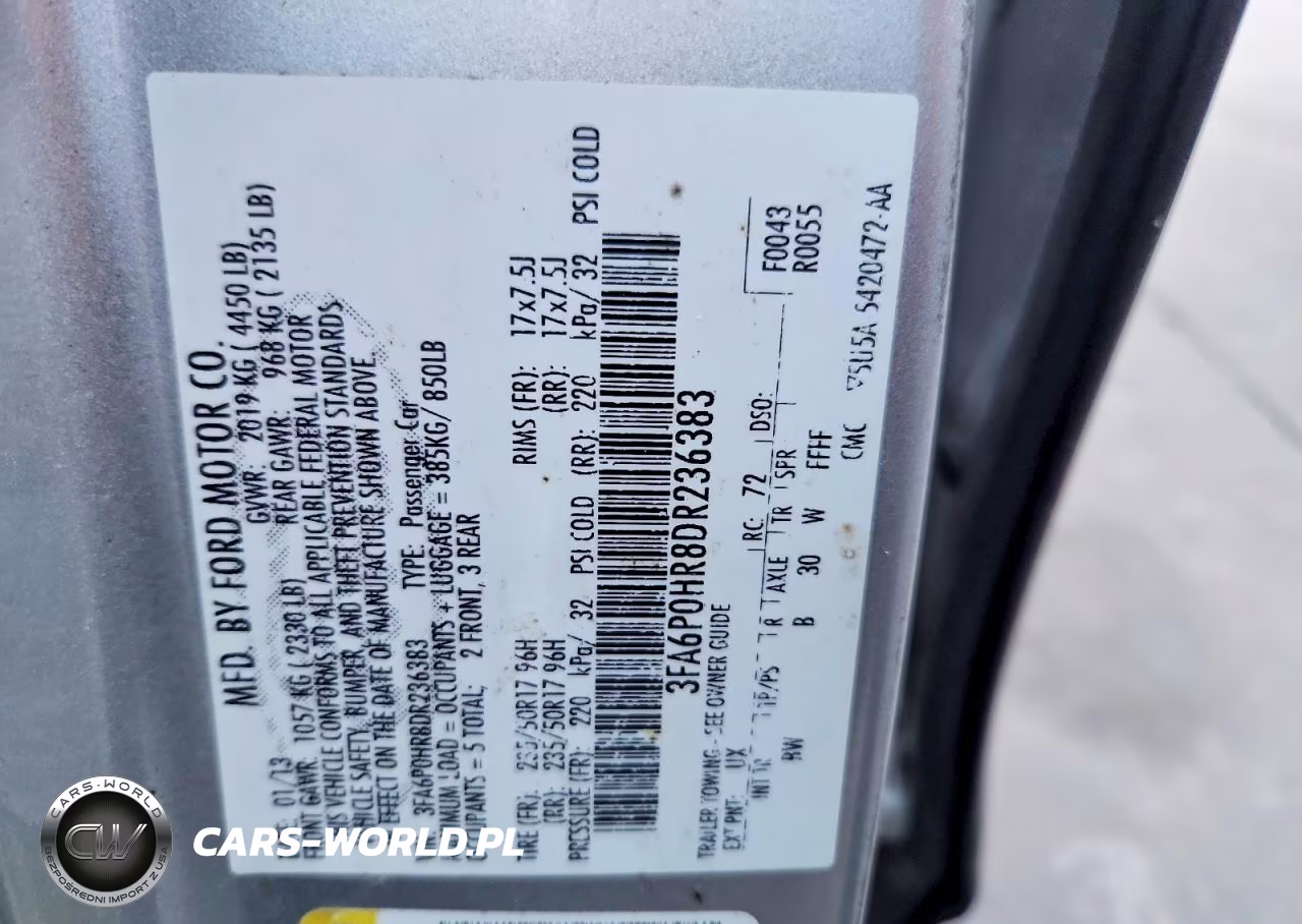 2013 Ford Fusion Se VIN:3FA6P0HR8DR236383 - 12