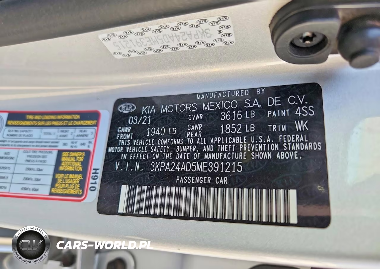 2021 Kia Rio S VIN:3KPA24AD5ME391215 - 12