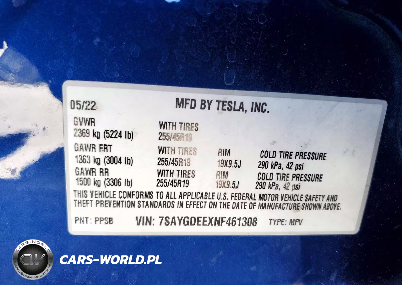 2022 Tesla Model Y VIN:7SAYGDEEXNF461308 - 12