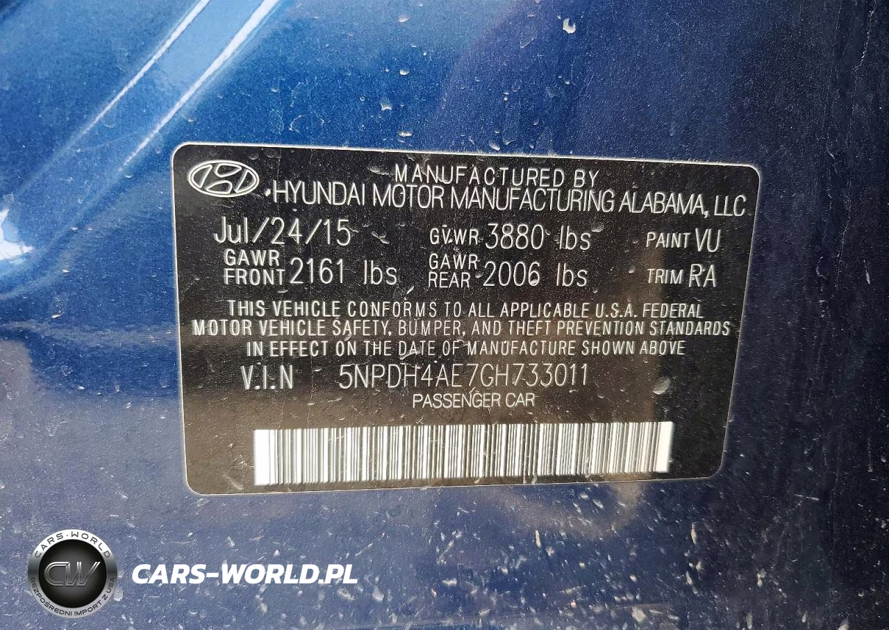 2016 Hyundai Elantra Se VIN:5NPDH4AE7GH733011 - 12