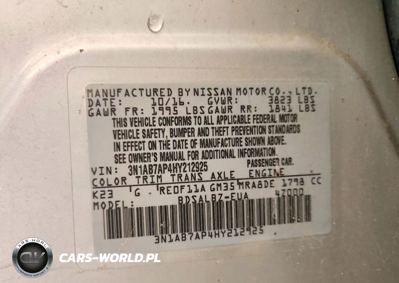 2017 Nissan Sentra S VIN:3N1AB7AP4HY212925 - 12