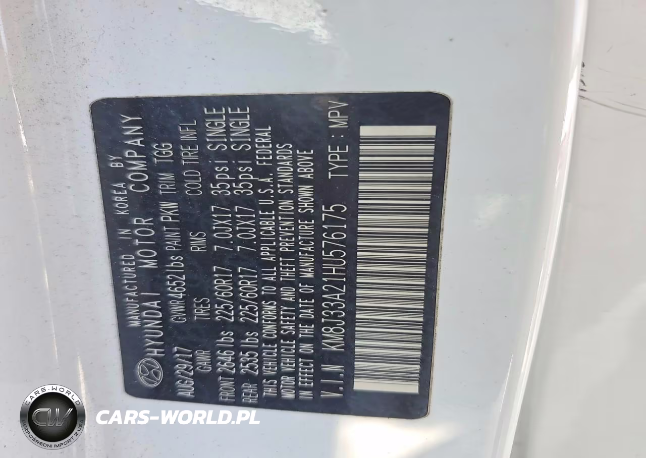 2017 Hyundai Tucson Eco VIN:KM8J33A21HU576175 - 12