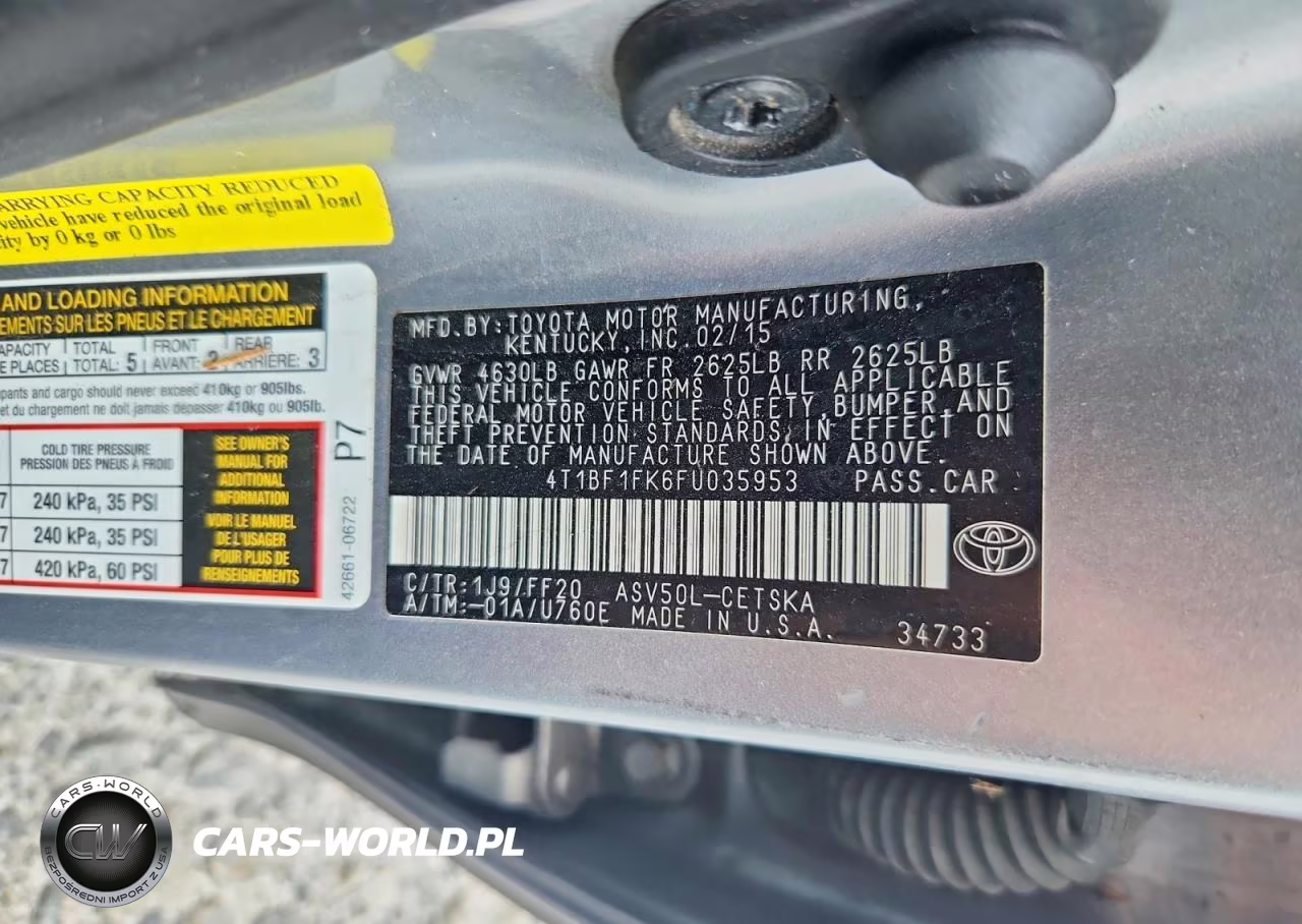 2015 Toyota Camry Se VIN:4T1BF1FK6FU035953 - 12