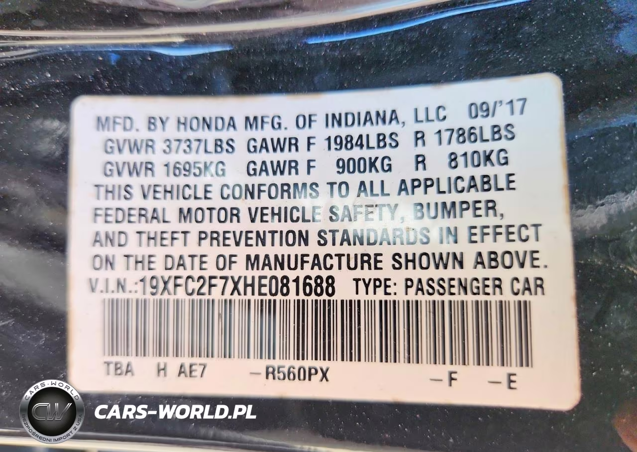 2017 Honda Civic Ex VIN:19XFC2F7XHE081688 - 12