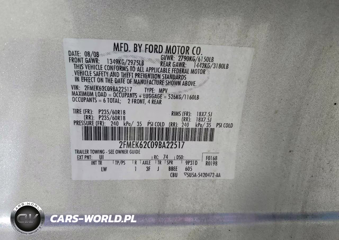 2009 Ford Flex Sel VIN:2FMEK62C09BA22517 - 13