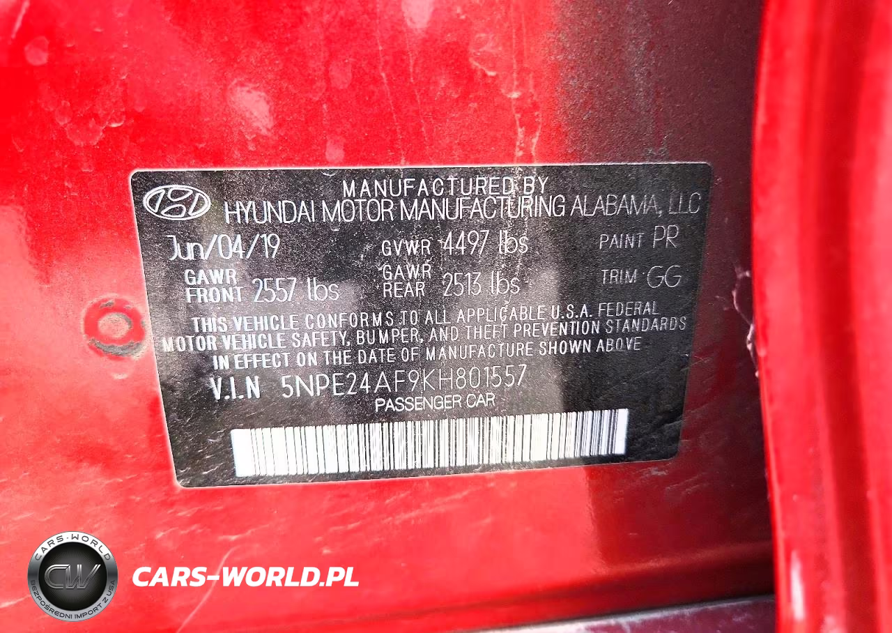 2019 Hyundai Sonata Se VIN:5NPE24AF9KH801557 - 12
