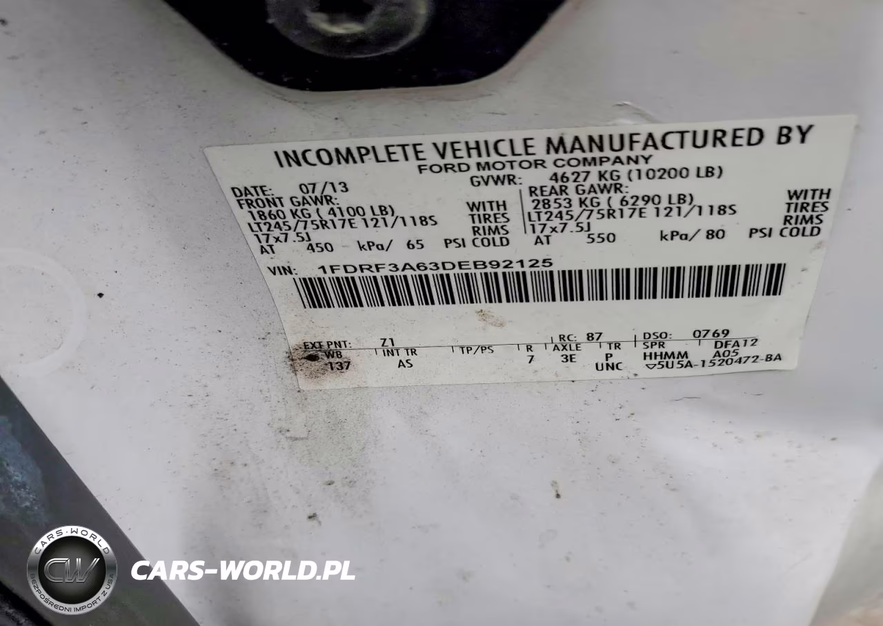 2013 Ford F350 Super Duty VIN:1FDRF3A63DEB92125 - 10