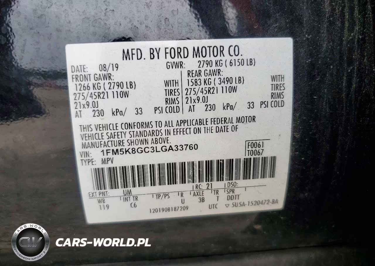 2020 Ford Explorer St VIN:1FM5K8GC3LGA33760 - 14